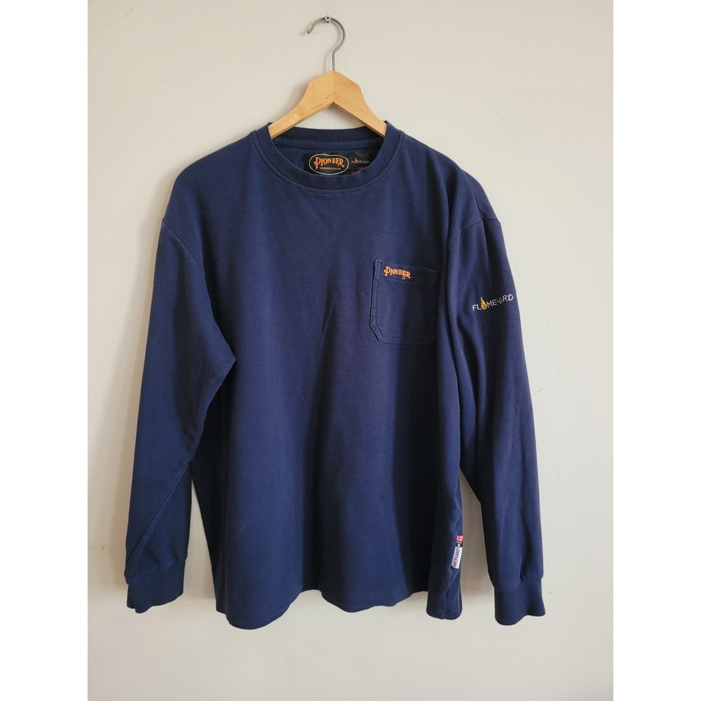 PIONEER Fire Resistant Safety Long Sleeve Shirt ARC 2 Size Large Blue